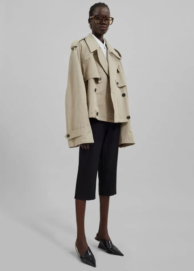 Clothing Women The Frankie Shop Mads Cropped Trench 8211 Beige