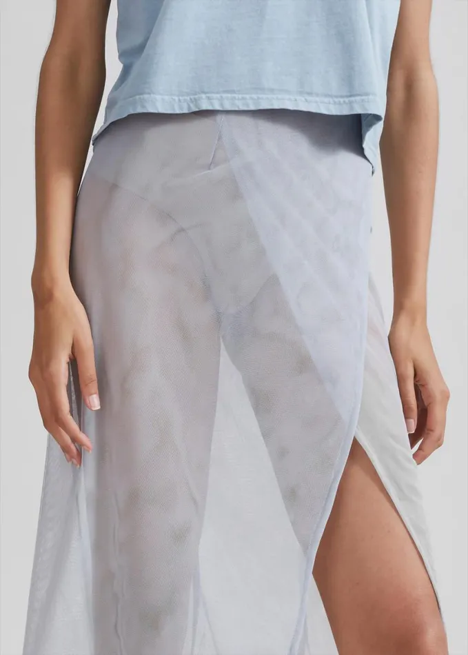 Clothing Women The Frankie Shop Magdalena Sheer Midi Skirt 8211 Grey