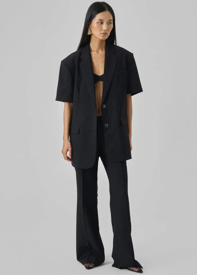 Clothing Women The Frankie Shop Maisie Short Sleeve Blazer 8211 Black