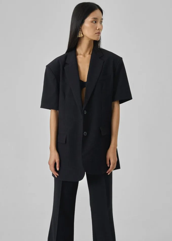 Clothing Women The Frankie Shop Maisie Short Sleeve Blazer 8211 Black