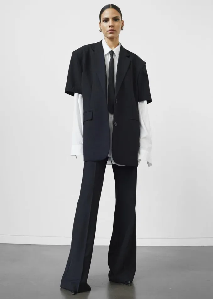 Clothing Women The Frankie Shop Maisie Short Sleeve Blazer 8211 Black
