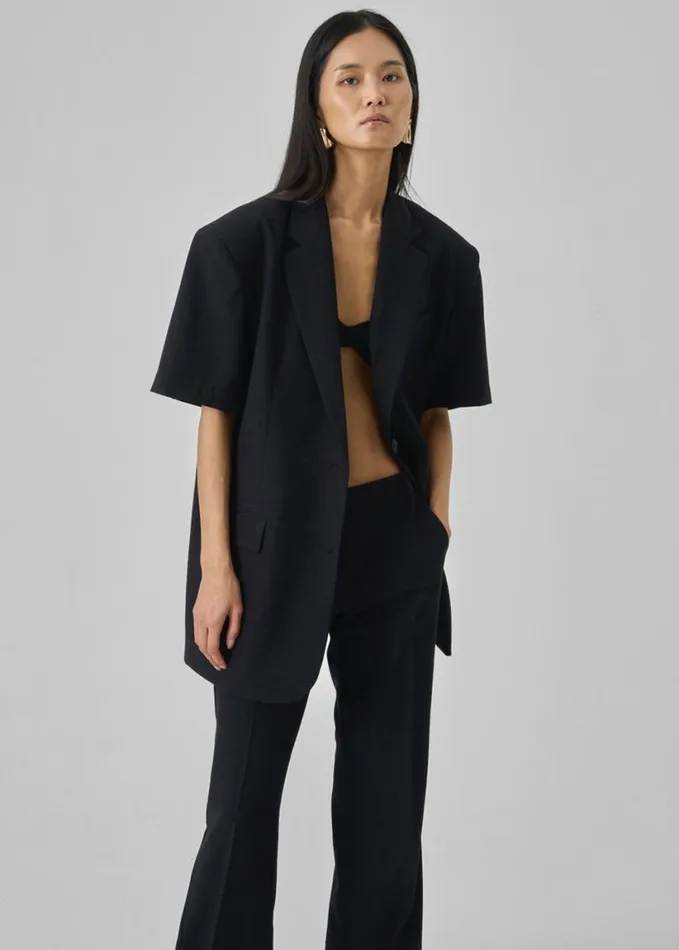 Clothing Women The Frankie Shop Maisie Short Sleeve Blazer 8211 Black