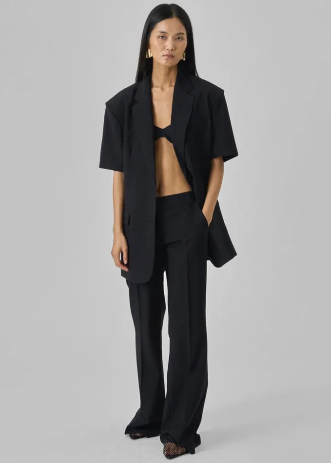 Clothing Women The Frankie Shop Maisie Short Sleeve Blazer 8211 Black