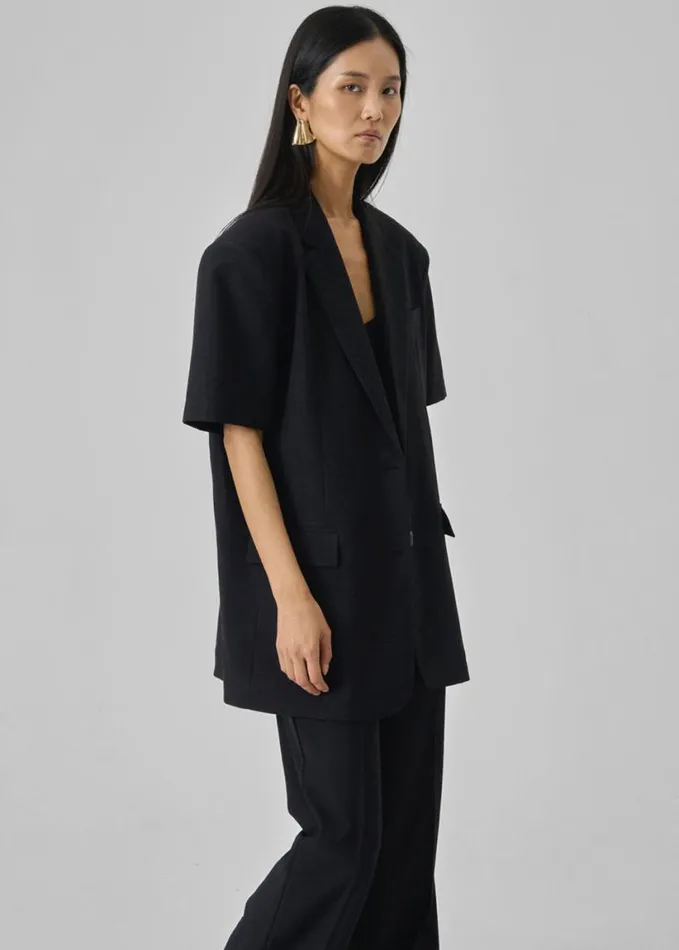 Clothing Women The Frankie Shop Maisie Short Sleeve Blazer 8211 Black