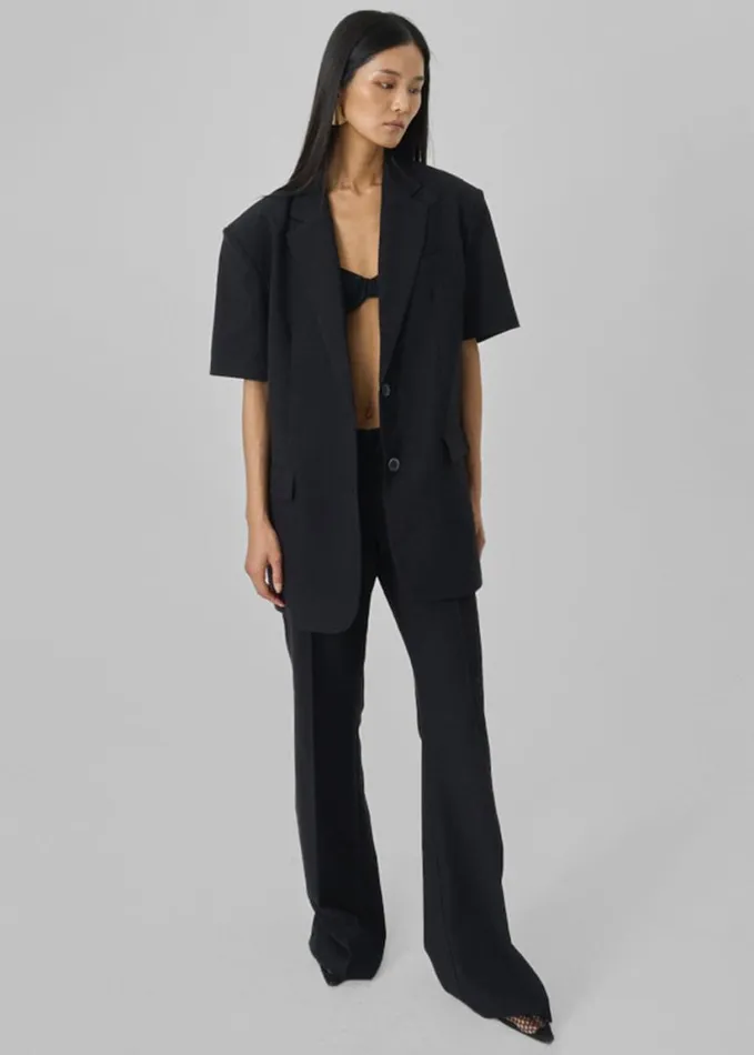 Clothing Women The Frankie Shop Maisie Short Sleeve Blazer 8211 Black