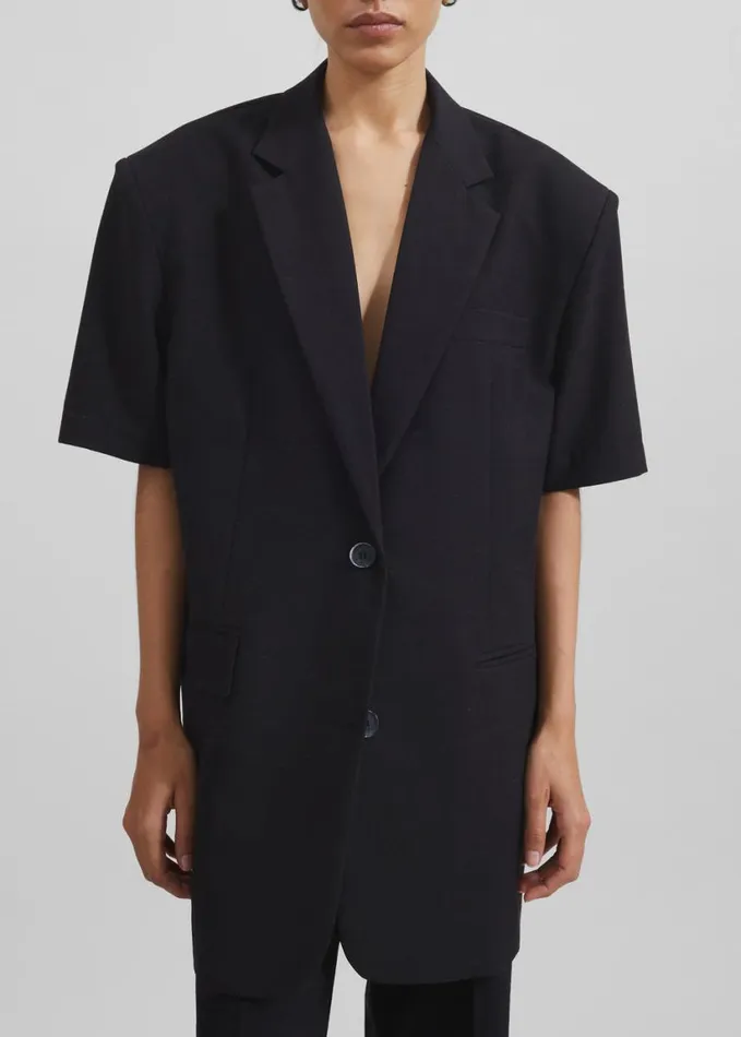 Clothing Women The Frankie Shop Maisie Short Sleeve Blazer 8211 Black