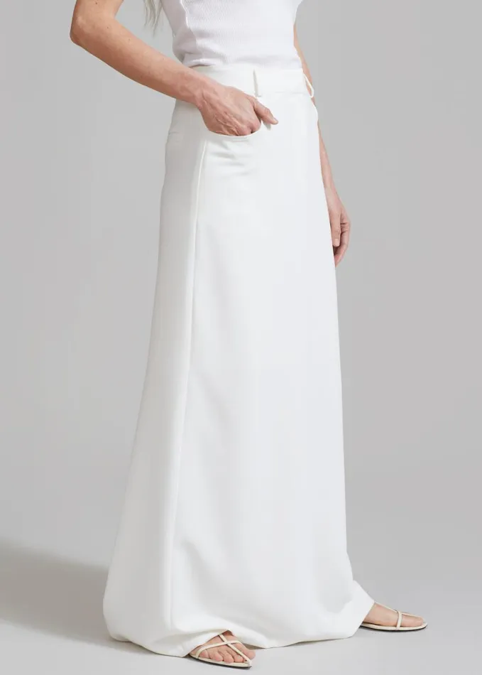 Clothing Women The Frankie Shop Malvo Long Pencil Skirt 8211 White