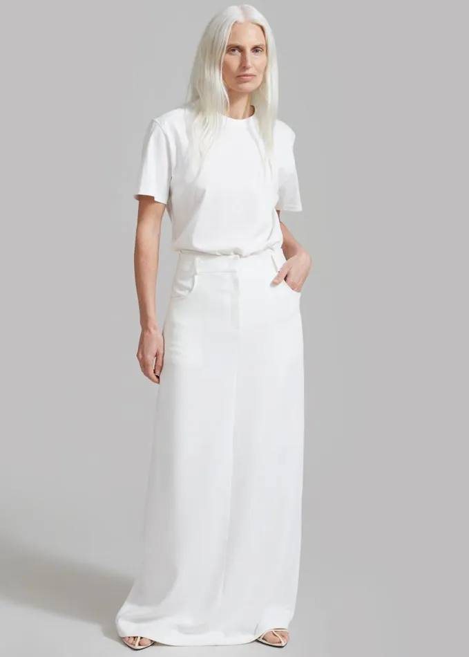 Clothing Women The Frankie Shop Malvo Long Pencil Skirt 8211 White