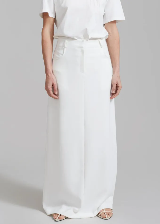 Clothing Women The Frankie Shop Malvo Long Pencil Skirt 8211 White