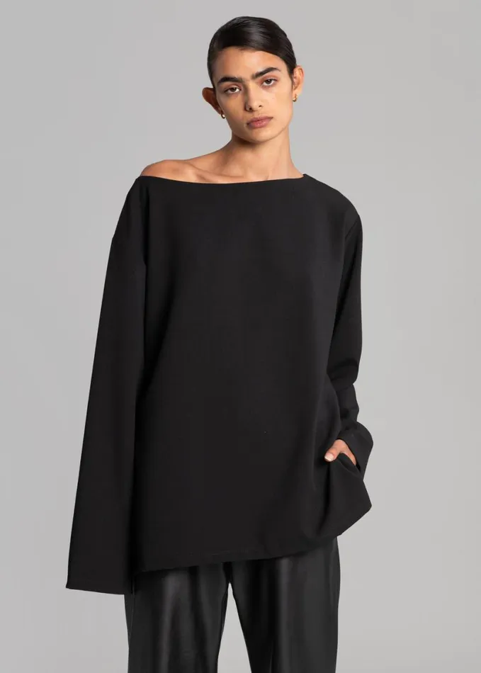 Clothing Women The Frankie Shop Malvo Top 8211 Black