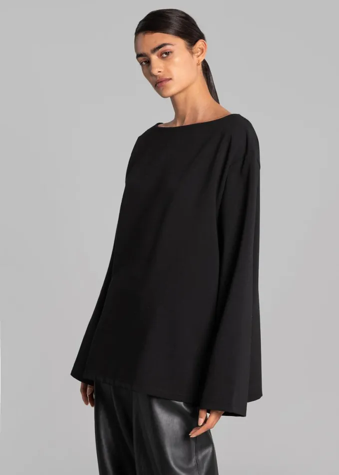 Clothing Women The Frankie Shop Malvo Top 8211 Black
