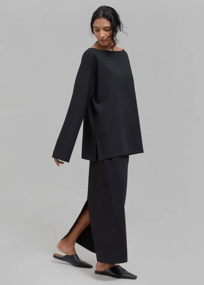 Clothing Women The Frankie Shop Malvo Top 8211 Black