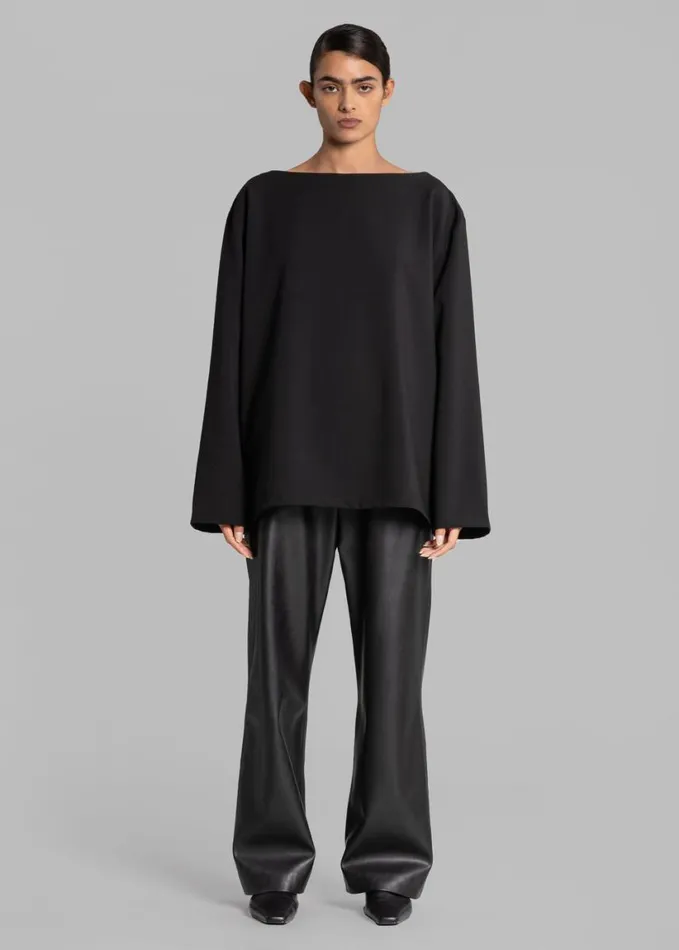 Clothing Women The Frankie Shop Malvo Top 8211 Black