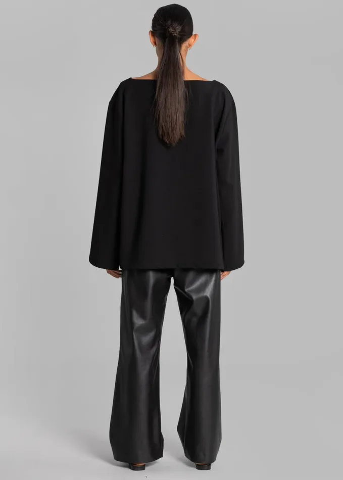 Clothing Women The Frankie Shop Malvo Top 8211 Black