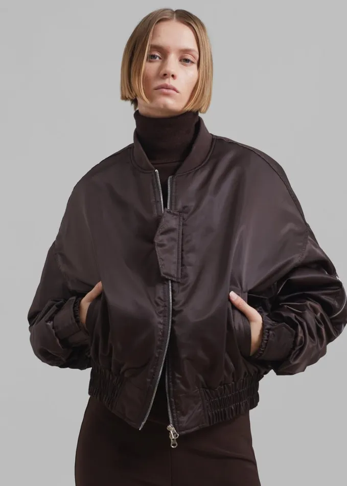 Clothing Women The Frankie Shop Marly Bomber 8211 Brown
