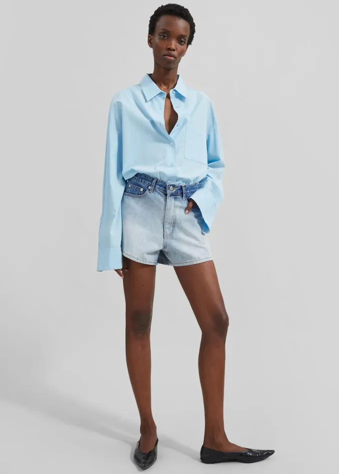Clothing Women The Frankie Shop Melina Denim Shorts 8211 Light Wash