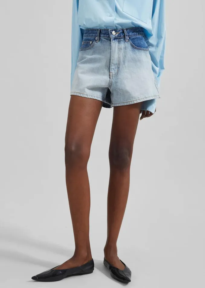 Clothing Women The Frankie Shop Melina Denim Shorts 8211 Light Wash