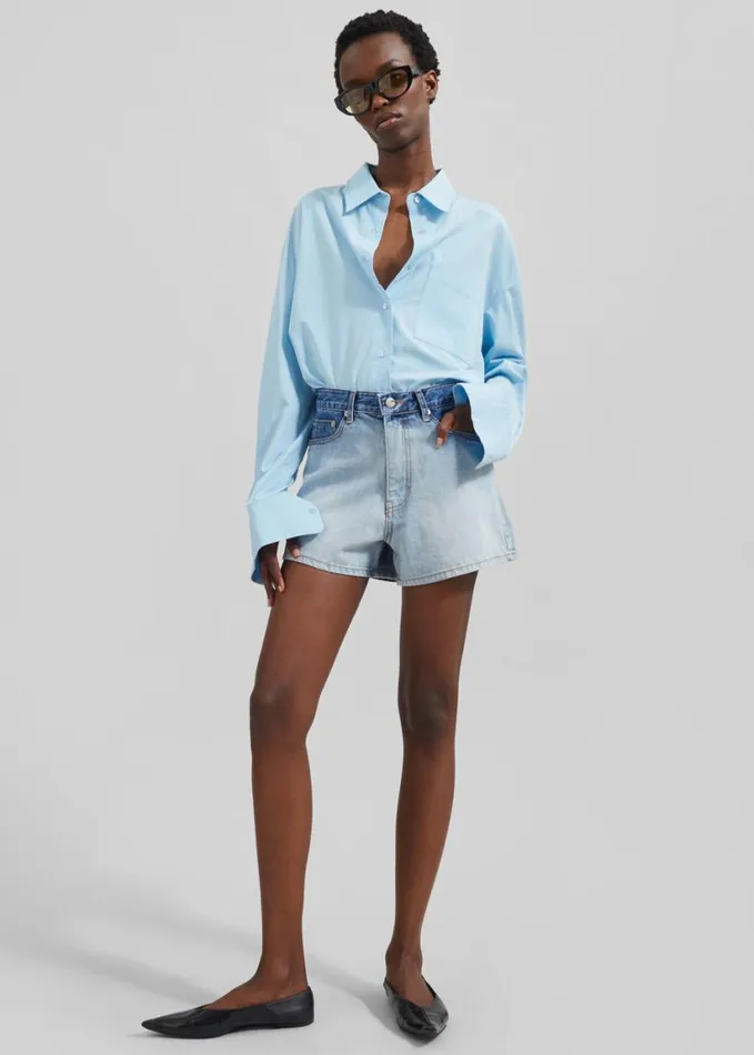 Clothing Women The Frankie Shop Melina Denim Shorts 8211 Light Wash