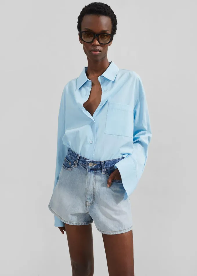 Clothing Women The Frankie Shop Melina Denim Shorts 8211 Light Wash