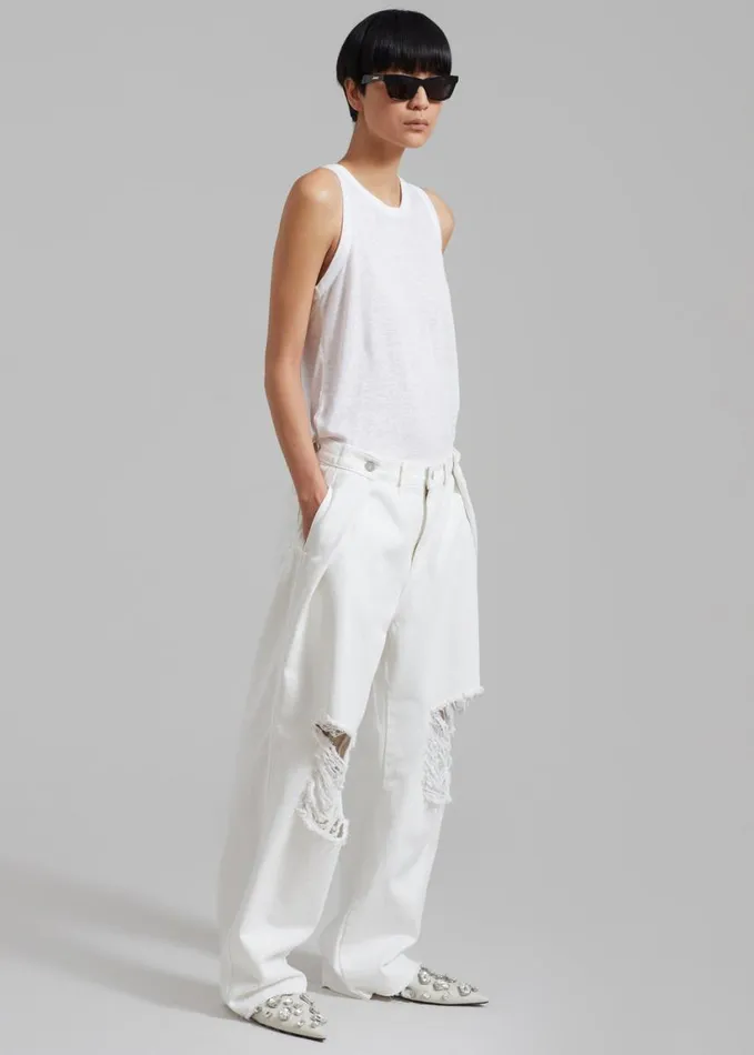 Clothing Women The Frankie Shop Mercer Ripped Jeans 8211 White
