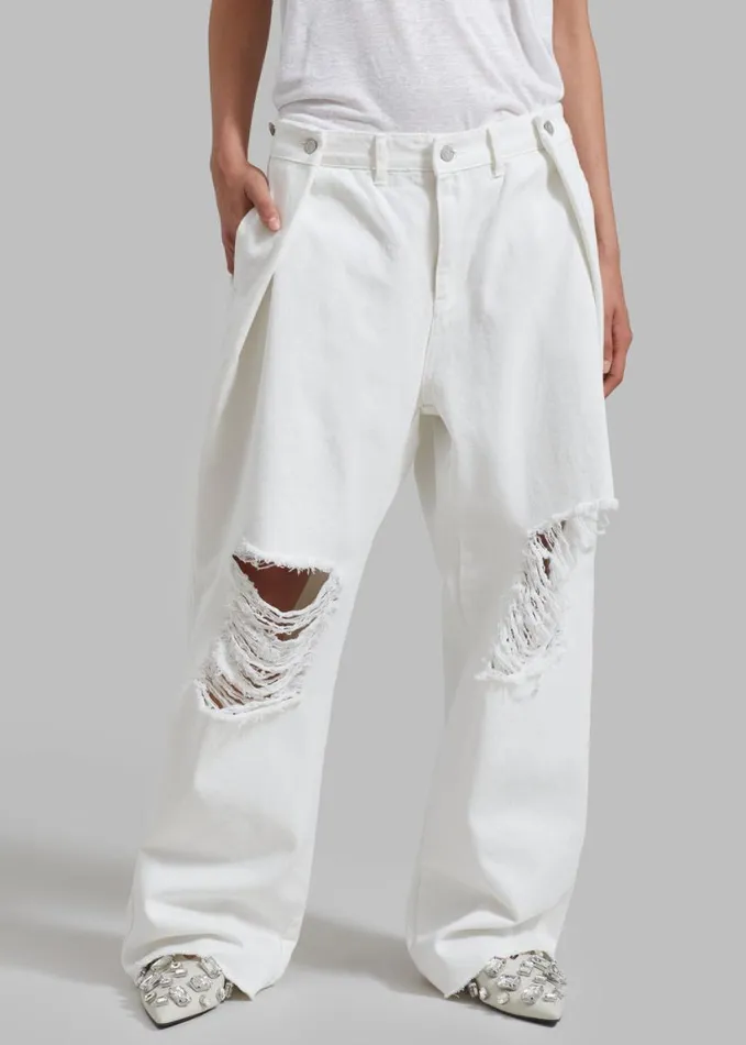 Clothing Women The Frankie Shop Mercer Ripped Jeans 8211 White