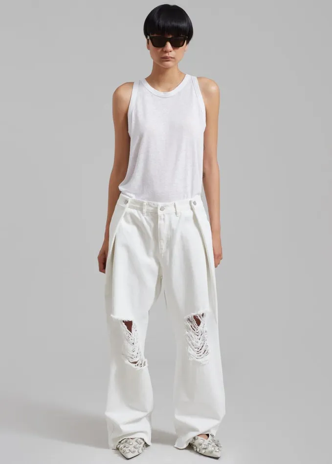 Clothing Women The Frankie Shop Mercer Ripped Jeans 8211 White