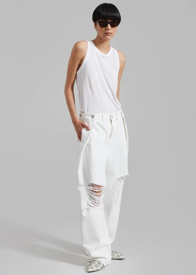 Clothing Women The Frankie Shop Mercer Ripped Jeans 8211 White