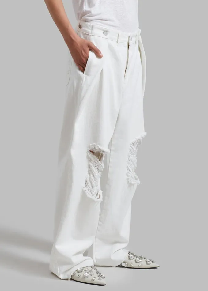 Clothing Women The Frankie Shop Mercer Ripped Jeans 8211 White
