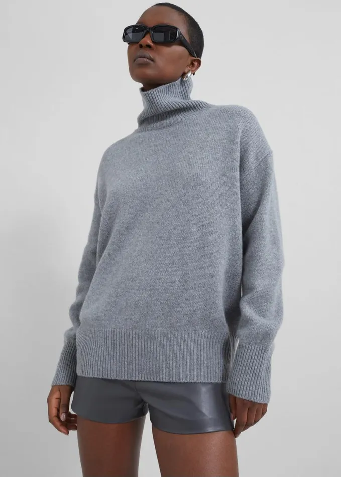 Clothing Women The Frankie Shop Milani Wool Turtleneck 8211 Grey