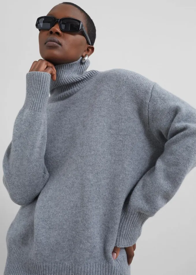 Clothing Women The Frankie Shop Milani Wool Turtleneck 8211 Grey