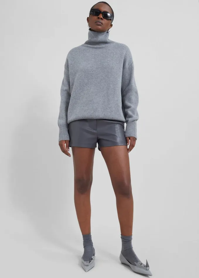 Clothing Women The Frankie Shop Milani Wool Turtleneck 8211 Grey
