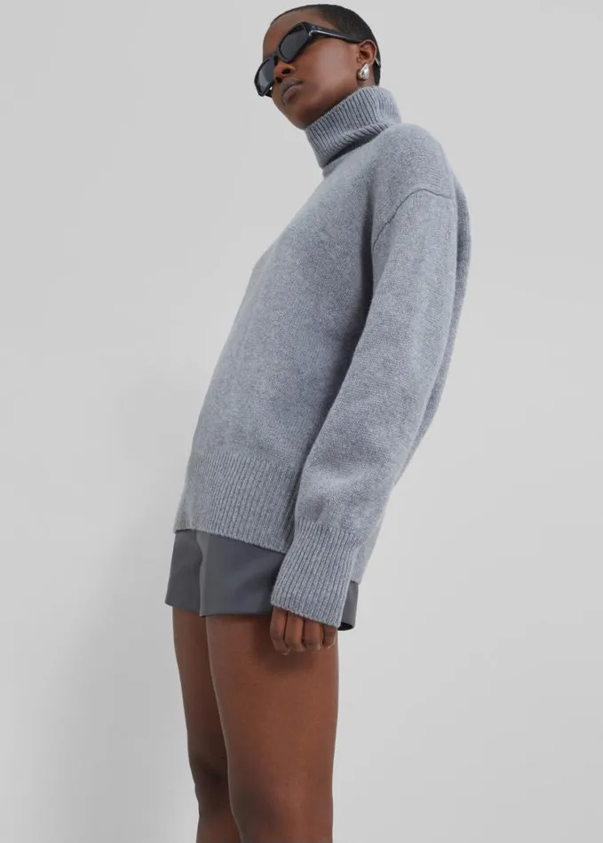 Clothing Women The Frankie Shop Milani Wool Turtleneck 8211 Grey