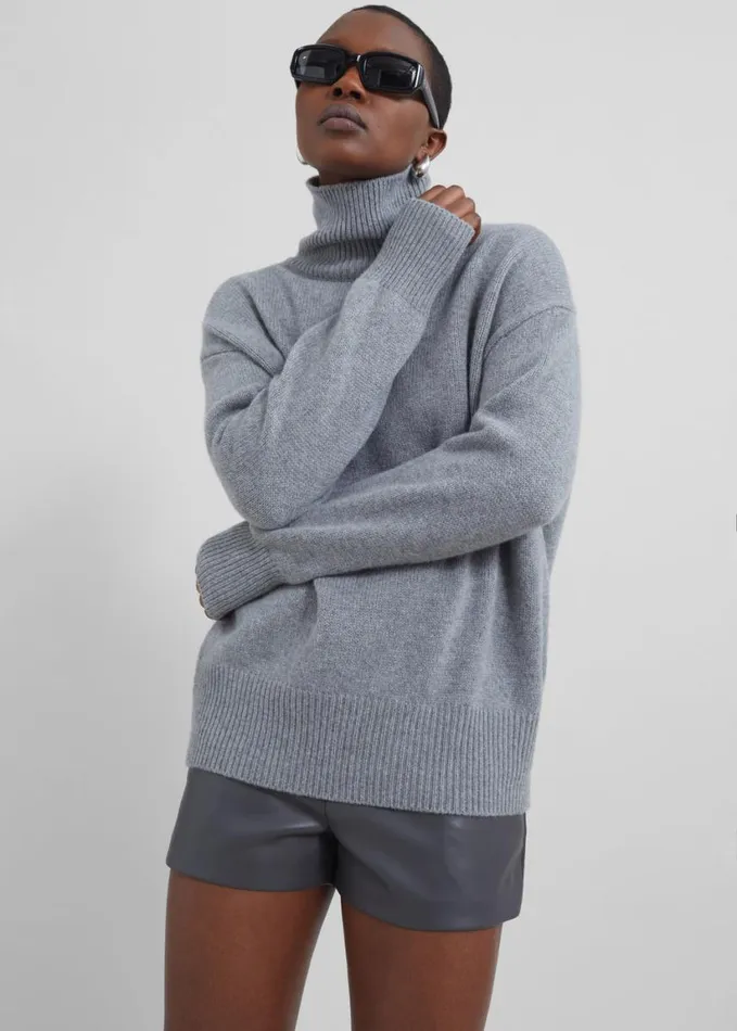 Clothing Women The Frankie Shop Milani Wool Turtleneck 8211 Grey