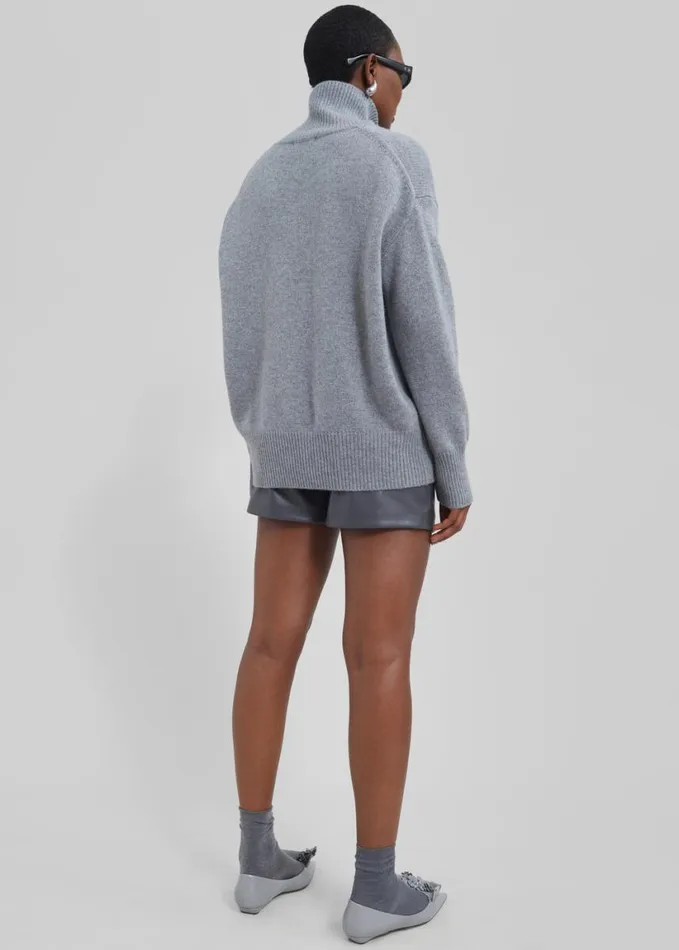Clothing Women The Frankie Shop Milani Wool Turtleneck 8211 Grey