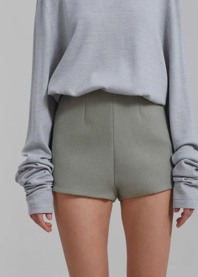Clothing Women The Frankie Shop Mira Hot Pants 8211 Sage