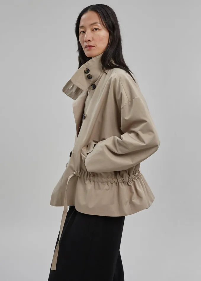 Clothing Women The Frankie Shop Myro Drawstring Jacket 8211 Beige