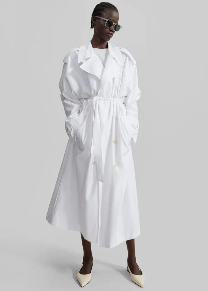 Clothing Women The Frankie Shop Nara Trench Coat 8211 White