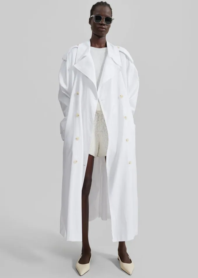 Clothing Women The Frankie Shop Nara Trench Coat 8211 White