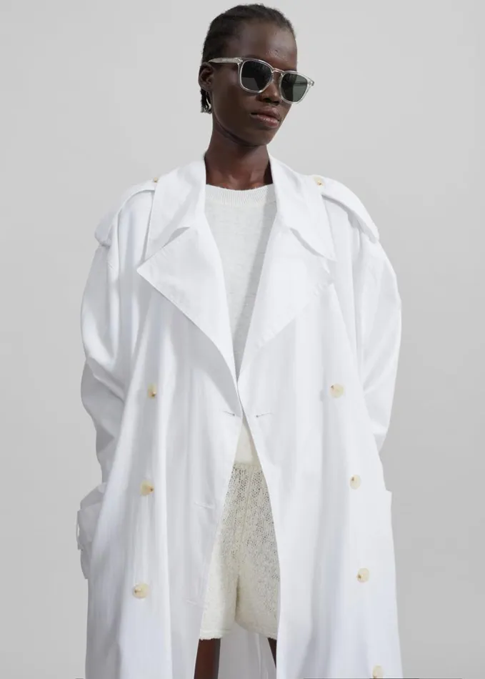 Clothing Women The Frankie Shop Nara Trench Coat 8211 White