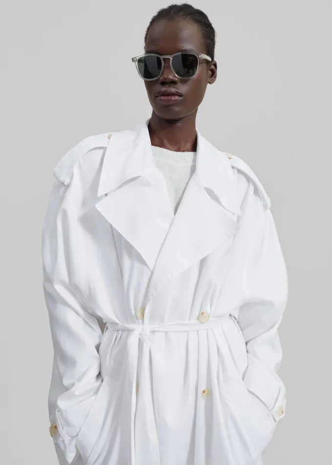 Clothing Women The Frankie Shop Nara Trench Coat 8211 White