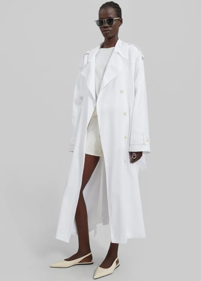 Clothing Women The Frankie Shop Nara Trench Coat 8211 White