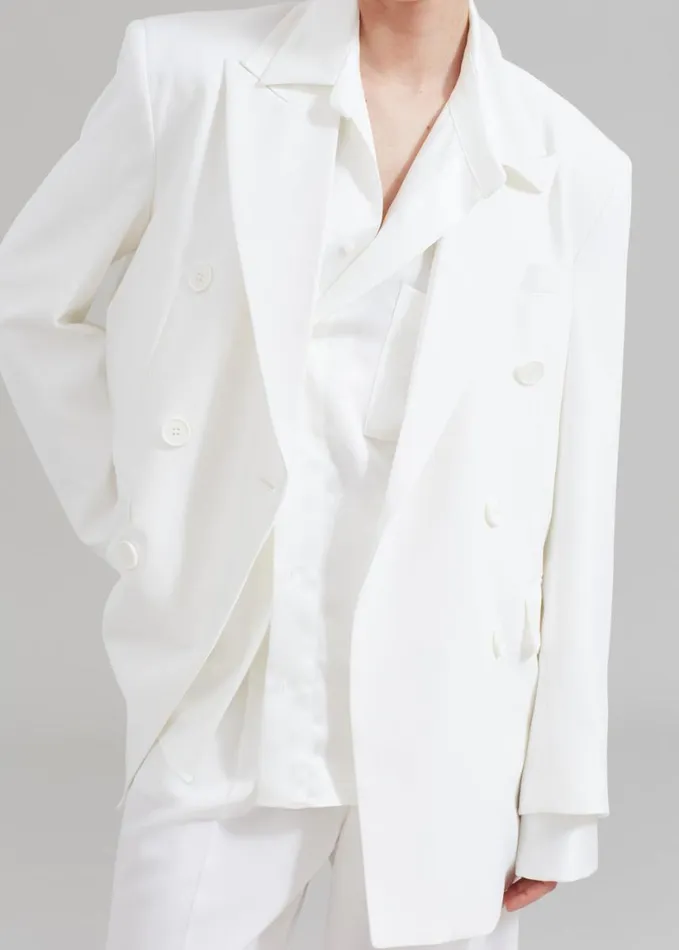 Clothing Women The Frankie Shop Nessi Double Breasted Blazer 8211 White