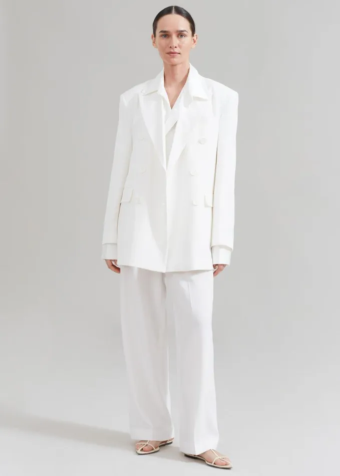 Clothing Women The Frankie Shop Nessi Double Breasted Blazer 8211 White