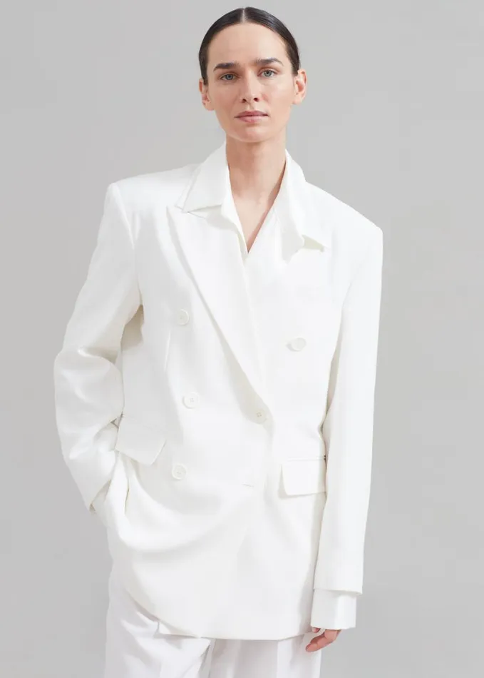 Clothing Women The Frankie Shop Nessi Double Breasted Blazer 8211 White