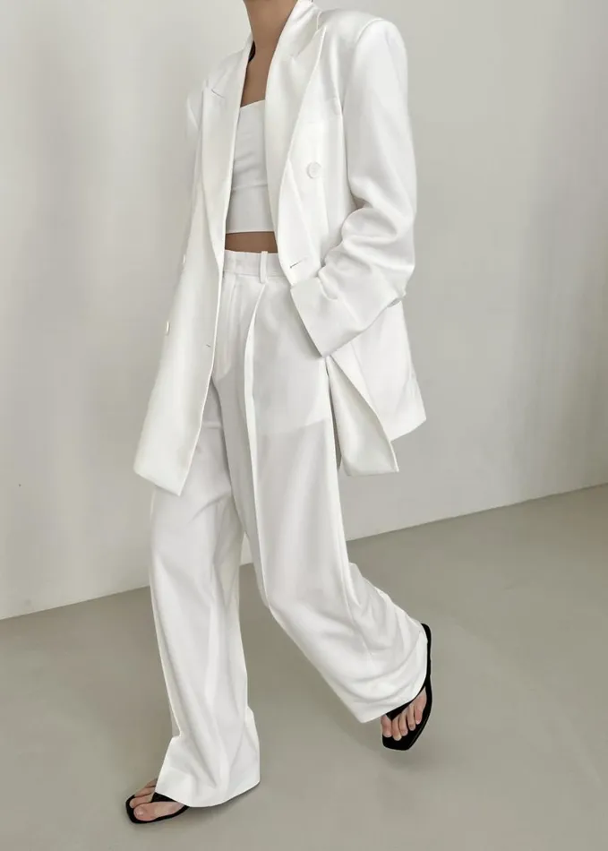 Clothing Women The Frankie Shop Nessi Double Breasted Blazer 8211 White