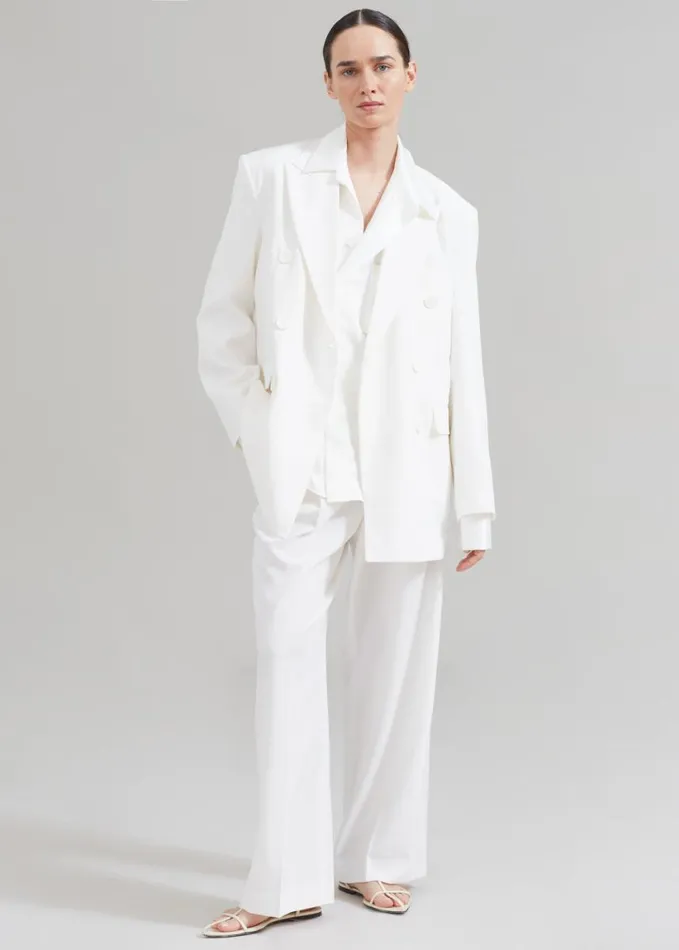Clothing Women The Frankie Shop Nessi Double Breasted Blazer 8211 White