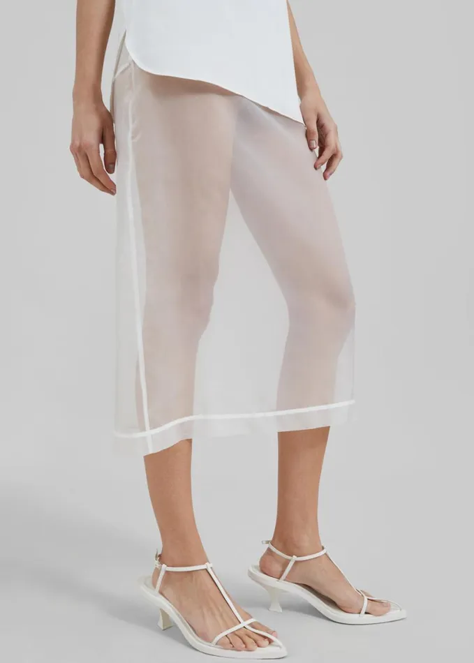 Clothing Women The Frankie Shop Peri Sheer Midi Skirt 8211 White