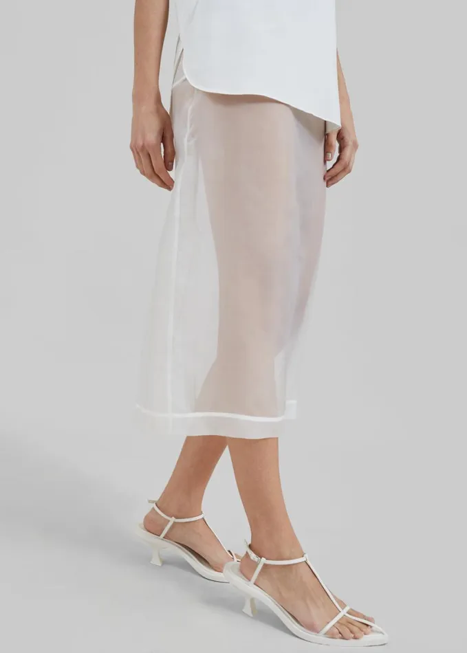 Clothing Women The Frankie Shop Peri Sheer Midi Skirt 8211 White