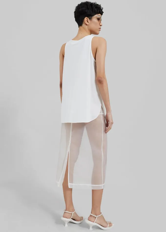 Clothing Women The Frankie Shop Peri Sheer Midi Skirt 8211 White