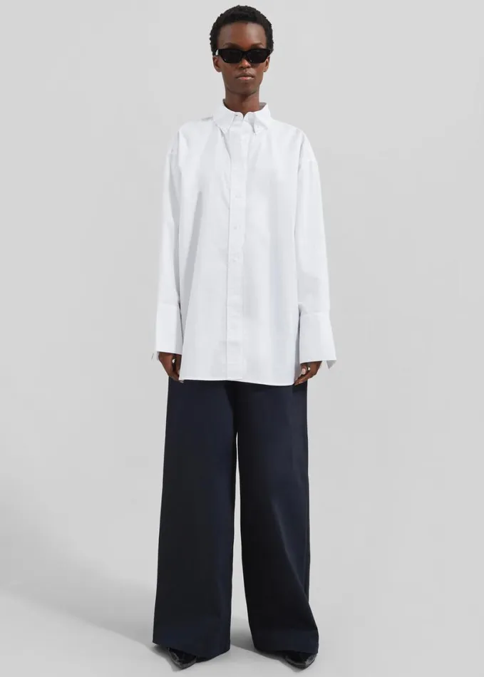 Clothing Women The Frankie Shop Remain Oversized Shirt 8211 Bright White